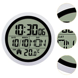 Digital Shower Clock Modern Small Wall Clock for Bedroom Living Room Silver