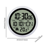 Digital Shower Clock Modern Small Wall Clock for Bedroom Living Room Silver