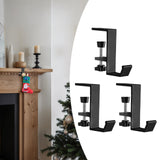 3 Pieces Christmas Adjustable Hooks Festival Holiday Supplies Fireplace Hook Black