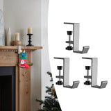 3 Pieces Christmas Adjustable Hooks Festival Holiday Supplies Fireplace Hook Gray