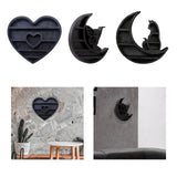 Wood Crystal Rock Wall Display Shelf Storage Rack for Study Room Lightweight Heart Shaped