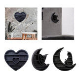 Wood Crystal Rock Wall Display Shelf Storage Rack for Study Room Lightweight Heart Shaped