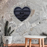 Wood Crystal Rock Wall Display Shelf Storage Rack for Study Room Lightweight Heart Shaped