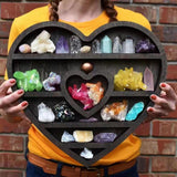 Wood Crystal Rock Wall Display Shelf Storage Rack for Study Room Lightweight Heart Shaped