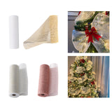 Christmas Ribbon Bouquets Wrapping Creative Decorative Versatile Xmas Ribbon Silver White