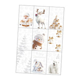 9Pcs Christmas Window Cling Stickers Christmas Decorations for Bedroom Walls Style A