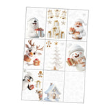 9Pcs Christmas Window Cling Stickers Christmas Decorations for Bedroom Walls Style B