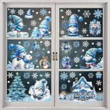 9Pcs Christmas Window Cling Stickers Christmas Decorations for Bedroom Walls Style C