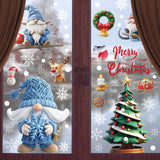 9Pcs Christmas Window Cling Stickers Christmas Decorations for Bedroom Walls Style C