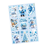 9Pcs Christmas Window Cling Stickers Christmas Decorations for Bedroom Walls Style D