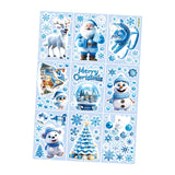 9Pcs Christmas Window Cling Stickers Christmas Decorations for Bedroom Walls Style D