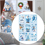 9Pcs Christmas Window Cling Stickers Christmas Decorations for Bedroom Walls Style D