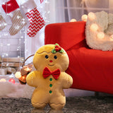 Plush Christmas Couch Pillow Sofa Cushion for Display Cabinets Bedrooms Cars Gingerbread Man