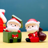 Christmas Statue Festival Artwork Resin Figurine for Bookshelf Cabinet Patio Santa with A Bag