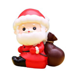 Christmas Statue Festival Artwork Resin Figurine for Bookshelf Cabinet Patio Santa with A Bag