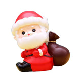 Christmas Statue Festival Artwork Resin Figurine for Bookshelf Cabinet Patio Santa with A Bag