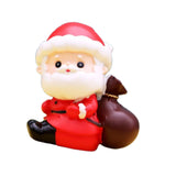 Christmas Statue Festival Artwork Resin Figurine for Bookshelf Cabinet Patio Santa with A Bag