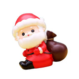 Christmas Statue Festival Artwork Resin Figurine for Bookshelf Cabinet Patio Santa with A Bag