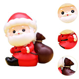 Christmas Statue Festival Artwork Resin Figurine for Bookshelf Cabinet Patio Santa with A Bag