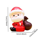 Christmas Statue Festival Artwork Resin Figurine for Bookshelf Cabinet Patio Santa with A Bag