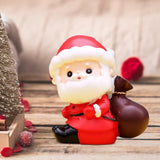 Christmas Statue Festival Artwork Resin Figurine for Bookshelf Cabinet Patio Santa with A Bag