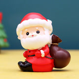 Christmas Statue Festival Artwork Resin Figurine for Bookshelf Cabinet Patio Santa with A Bag