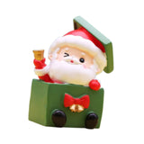 Christmas Statue Festival Artwork Resin Figurine for Bookshelf Cabinet Patio Santa in A Box