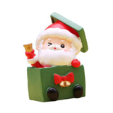 Christmas Statue Festival Artwork Resin Figurine for Bookshelf Cabinet Patio Santa in A Box