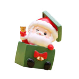 Christmas Statue Festival Artwork Resin Figurine for Bookshelf Cabinet Patio Santa in A Box