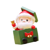 Christmas Statue Festival Artwork Resin Figurine for Bookshelf Cabinet Patio Santa in A Box