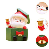 Christmas Statue Festival Artwork Resin Figurine for Bookshelf Cabinet Patio Santa in A Box