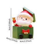 Christmas Statue Festival Artwork Resin Figurine for Bookshelf Cabinet Patio Santa in A Box