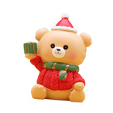 Christmas Statue Festival Artwork Resin Figurine for Bookshelf Cabinet Patio Christmas Bear