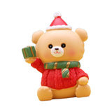 Christmas Statue Festival Artwork Resin Figurine for Bookshelf Cabinet Patio Christmas Bear