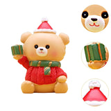 Christmas Statue Festival Artwork Resin Figurine for Bookshelf Cabinet Patio Christmas Bear