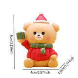 Christmas Statue Festival Artwork Resin Figurine for Bookshelf Cabinet Patio Christmas Bear