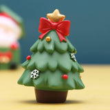 Christmas Statue Festival Artwork Resin Figurine for Bookshelf Cabinet Patio Christmas Tree