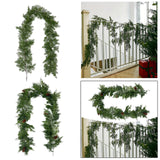 Christmas Garland Ornament Green Hanging Garland for Indoor Railing Festive no Brown  decoration