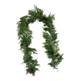 Christmas Garland Ornament Green Hanging Garland for Indoor Railing Festive with Brown decor