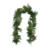 Christmas Garland Ornament Green Hanging Garland for Indoor Railing Festive with Brown decor