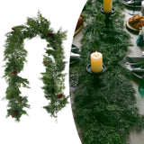 Christmas Garland Ornament Green Hanging Garland for Indoor Railing Festive with Brown decor