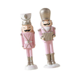 Christmas Nutcracker Statue Party Decor Xmas Figurine for Shelf Home Holiday Small 2  Pieces