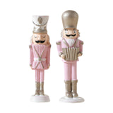 Christmas Nutcracker Statue Party Decor Xmas Figurine for Shelf Home Holiday Small 2  Pieces