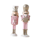 Christmas Nutcracker Statue Party Decor Xmas Figurine for Shelf Home Holiday Small 2  Pieces