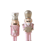 Christmas Nutcracker Statue Party Decor Xmas Figurine for Shelf Home Holiday Small 2  Pieces