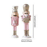 Christmas Nutcracker Statue Party Decor Xmas Figurine for Shelf Home Holiday Small 2  Pieces