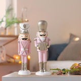 Christmas Nutcracker Statue Party Decor Xmas Figurine for Shelf Home Holiday Small 2  Pieces