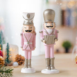 Christmas Nutcracker Statue Party Decor Xmas Figurine for Shelf Home Holiday Small 2  Pieces