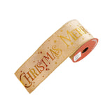 Christmas Ribbon DIY Decorative Ribbon for Craft Projects Garland Tree Decor Champagne Gold