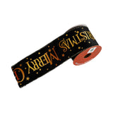 Christmas Ribbon DIY Decorative Ribbon for Craft Projects Garland Tree Decor Black